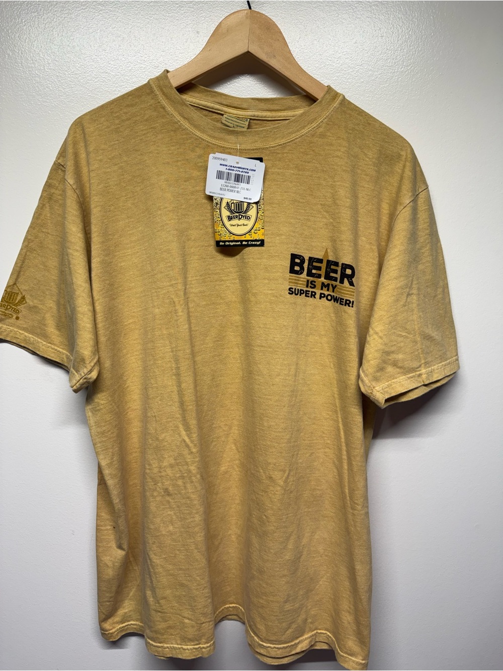 Beer Is My Super Power Short-Sleeve T-Shirt - Yellow